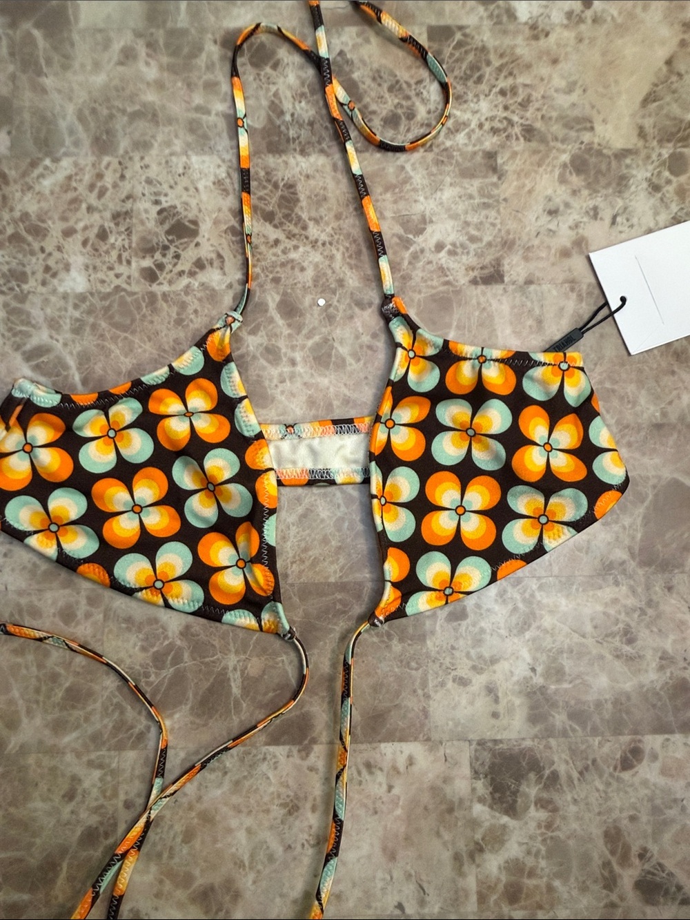triangl swimwear Orange & Yellow Floral Bikini Set - Picture 6 of 13